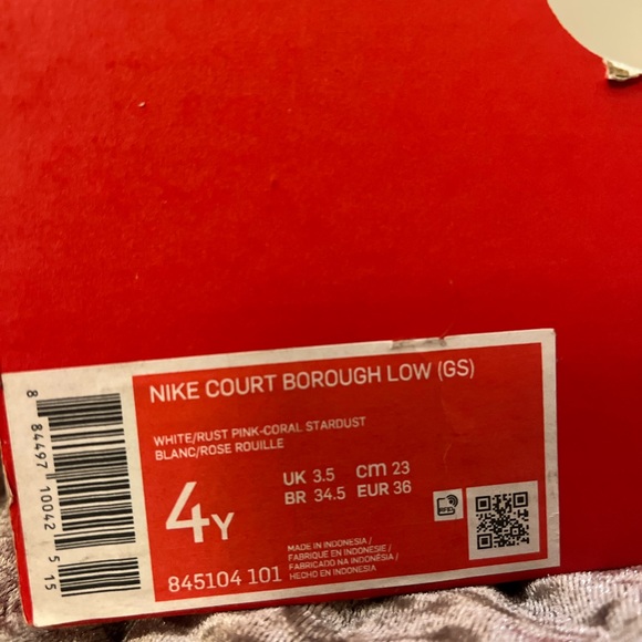 Nike Court Borough Low White and Pink leopard print Sneakers - Picture 3 of 4